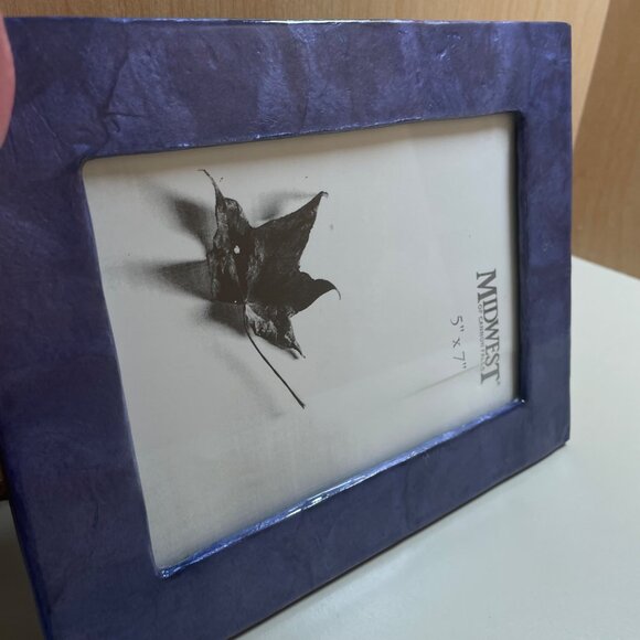 Vintage Midwest of Cannon Falls Blue Textured Stone Photo Frame 5” by 7” NOS - Picture 2 of 11